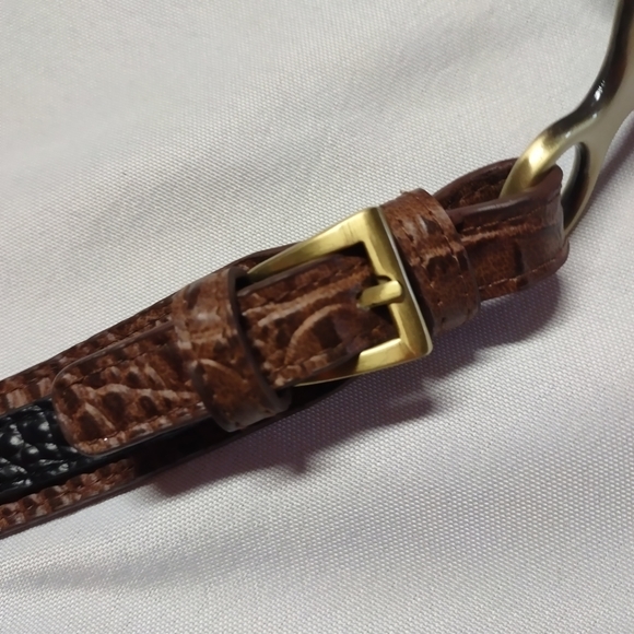 Bueno Alligator Print Hobo Bag with brass hardware - Picture 9 of 13